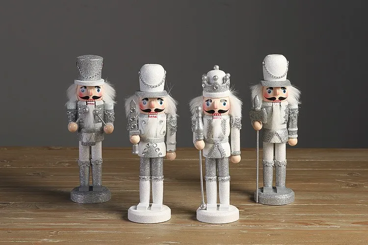 4 шт. 24 см сверкающие деревянные солдатики Щелкунчики для рождества и свадьбы домашние украшения Щелкунчики