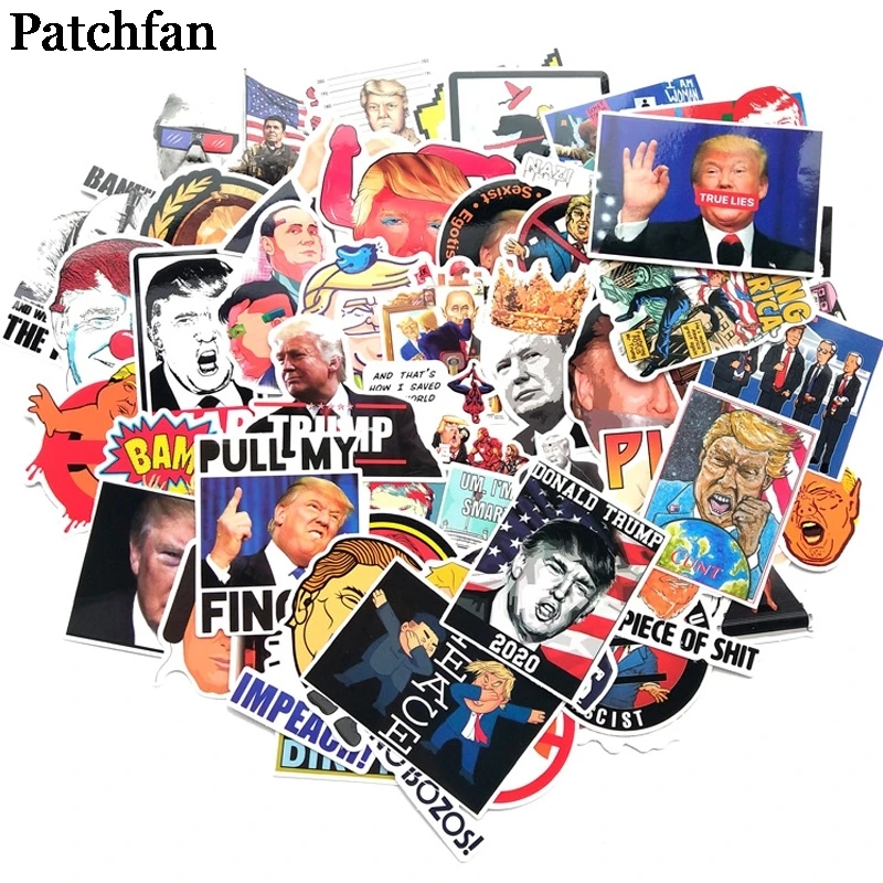 

12sets/lot Patchfan 55pcs Trump Funny letters pasters Creative badge DIY sticker style for wall phone scrapbooking album A2182