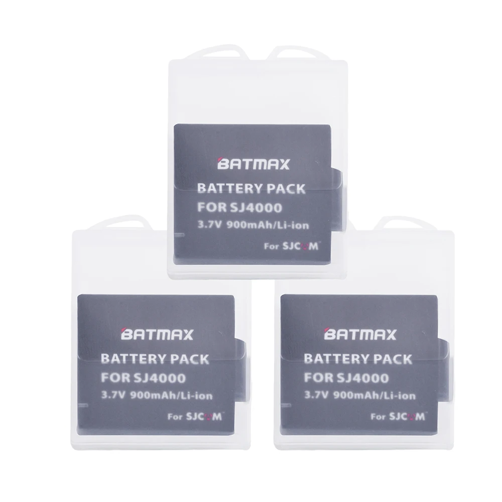 

3Pcs 3.7V 900mAh Sj4000 battery Rechargeable Li-ion Battery for SJ4000 WiFi SJ5000 WiFi Plus M10 SJ5000x SJCAM Action Camera