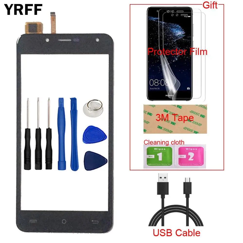 

5'' Mobile Front Touch Screen For Cubot Rainbow 2 Touch Screen Glass Digitizer Panel Sensor Capacitive +Free Protector Film Tape