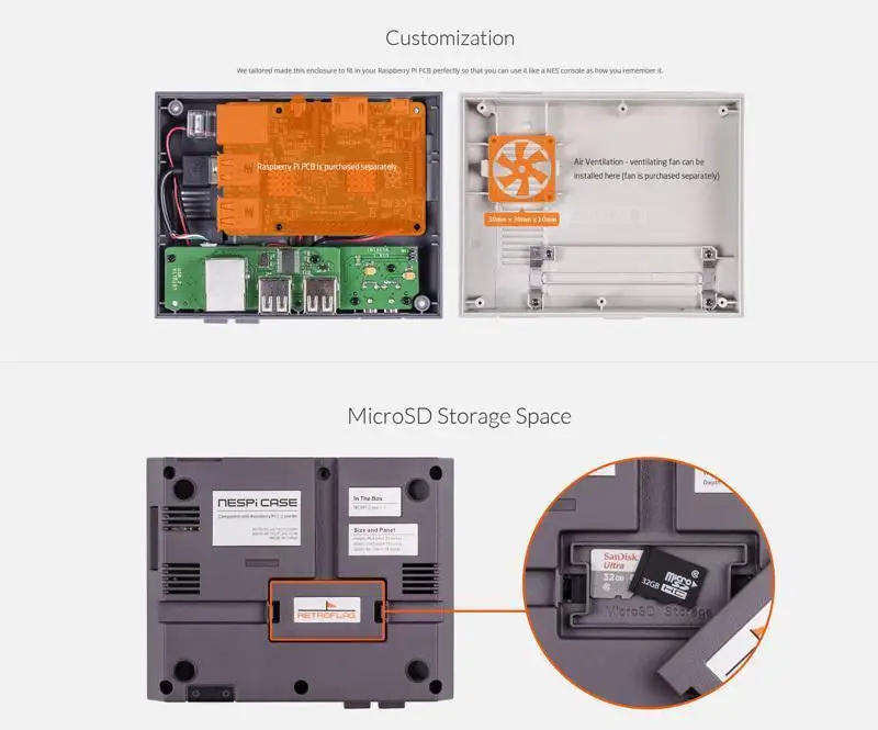 Новая версия NESPI чехол+ плюс Raspberry pi 3 Model B+ классический стиль NES чехол игровой консоли для Raspberry pi 3/3 b+/2B