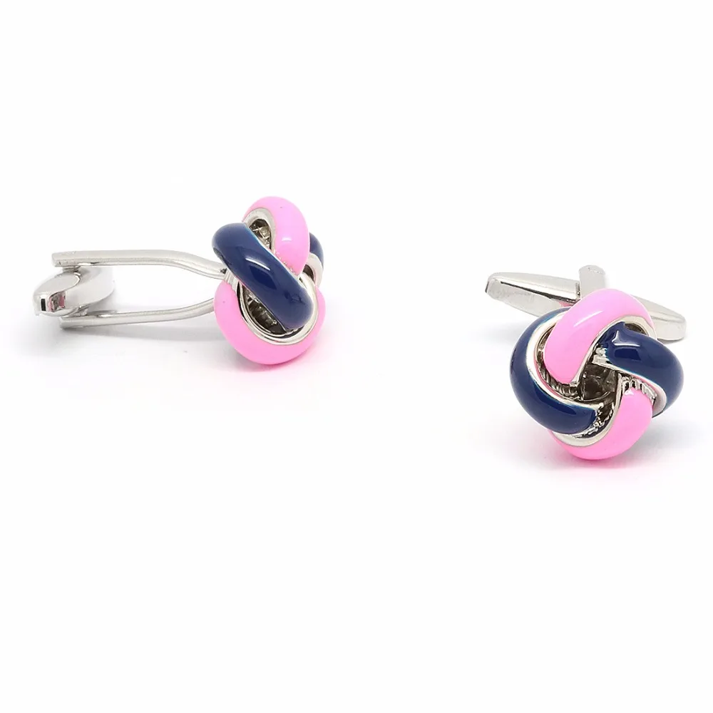 Beour Blue And Pink Knot Cufflinks For Mens Fashion Brand Cuff Links