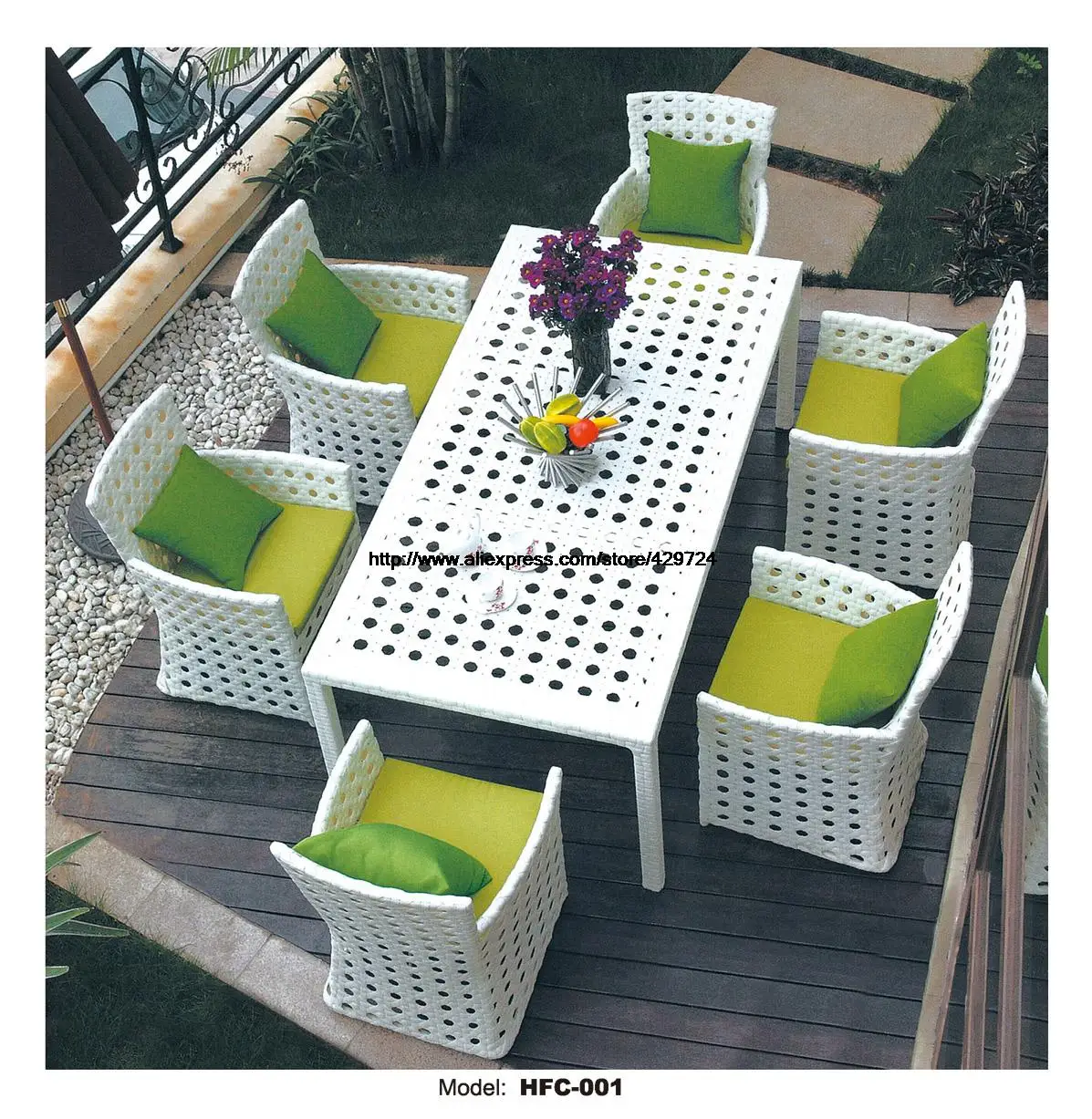 Modern White Rattan Table Chair Set 6 Piece Furniture Suite Outdoor Rattan Garden Beach Wicker Furniture Chair Table Set HFC001 Modern White Rattan Table Chair Set 6 Piece Furniture Suite Outdoor Rattan Garden Beach Wicker Furniture Chair Table Set HFC001