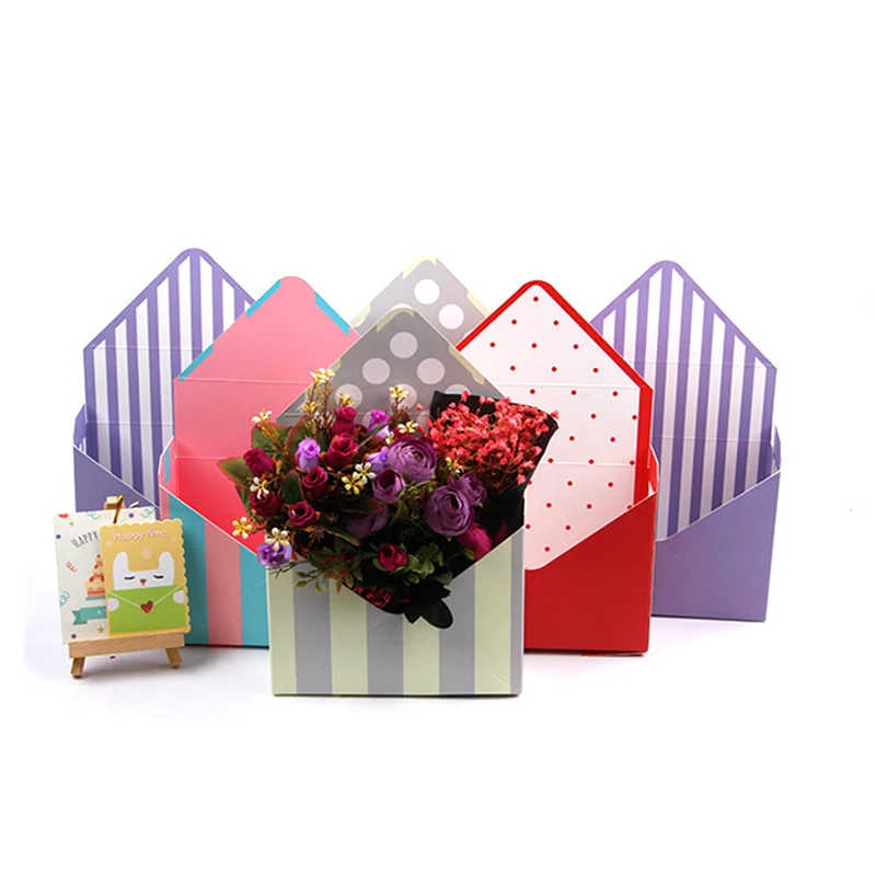 

6PCS Envelope Flower Gift Box Creative Hand-folded Folded Envelope Flower Box for Bridal Shower Decoration Valentines Day Crafts
