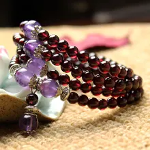 Лидер продаж 108 Бусины Буддийские молитвы Бусины Тибетский Стиль гранатовый браслет камня четки DIY оригинальное творение отличный подарок