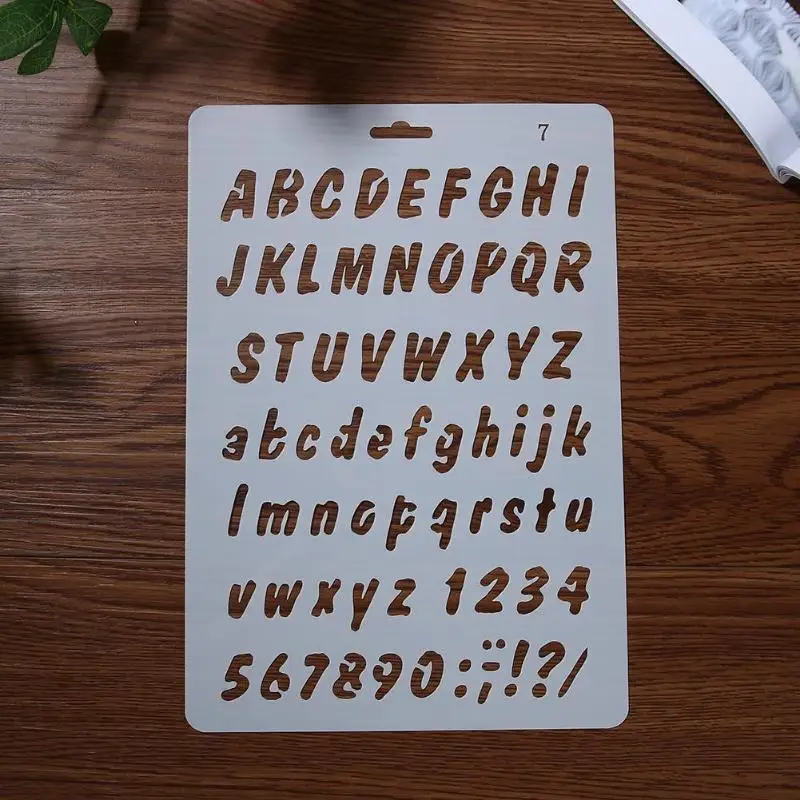 

Letter Numbers Pattern Stencils for DIY Scrapbooking Platic Template Pochoir Photoalbum Drawing Tool Hollow Painting Board Decor