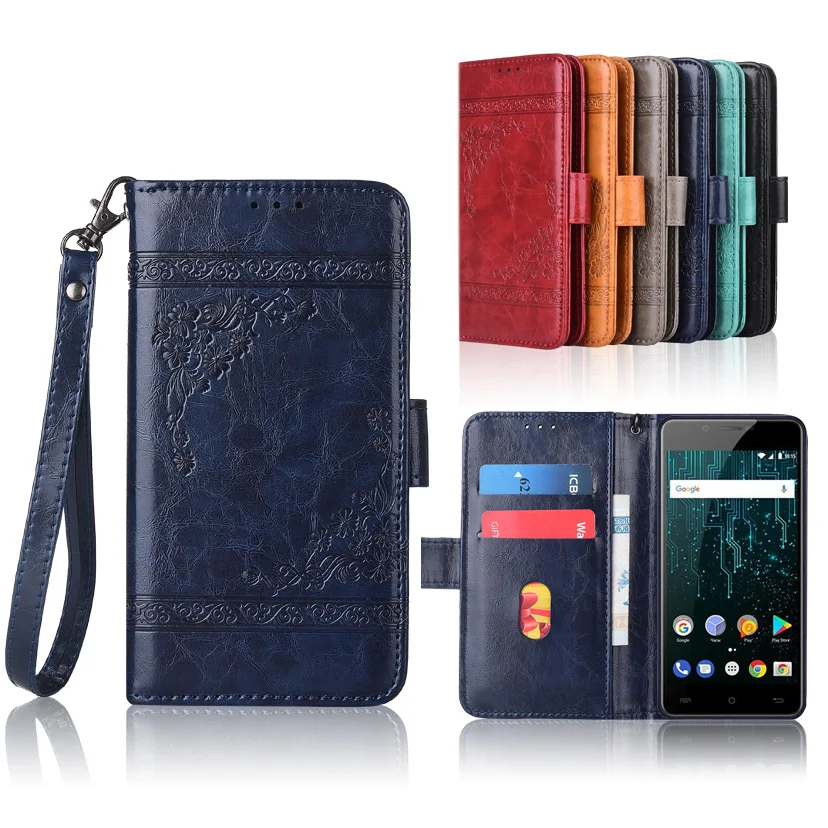 

Newest Wallet case for BQ BQ-5007L Iron Flip case with Strap,100% special PU leather embossing flower cover case