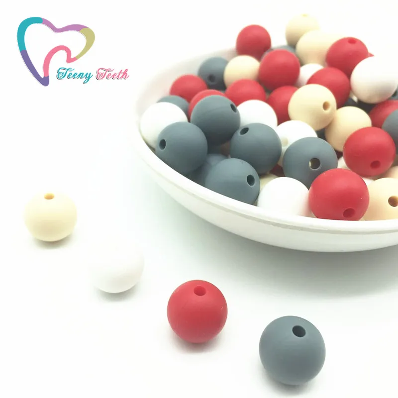 

Teeny Teeth 20 PCS Baby Care Accessories Silicone Beads Food Grade Round DIY Jewelry Crib Toy Nursing Bracelet Teething Beads