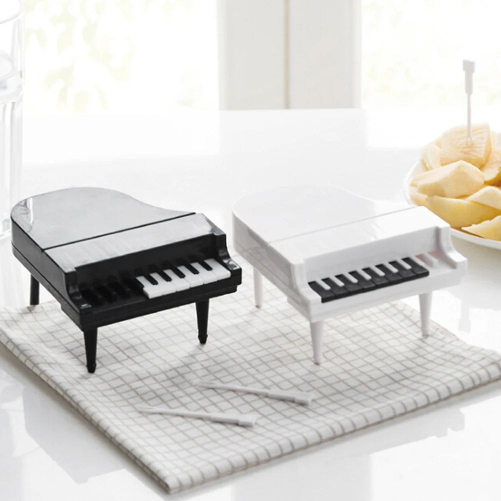 

10pcs/set Piano Modeling Fruit Fork Eco-friendly ABS Easy Decoration Kitchen Bar Kids Dessert Forks Tableware 11.5*10*6.7 cm