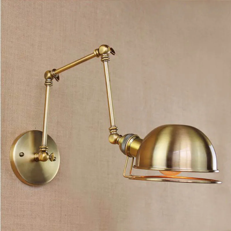 

American Indoor Sconce Wall Light for bedroom Adjustable Swing Arm Vintage Wall Lamp Modern Metal LED Wall Sconce Lamp Light