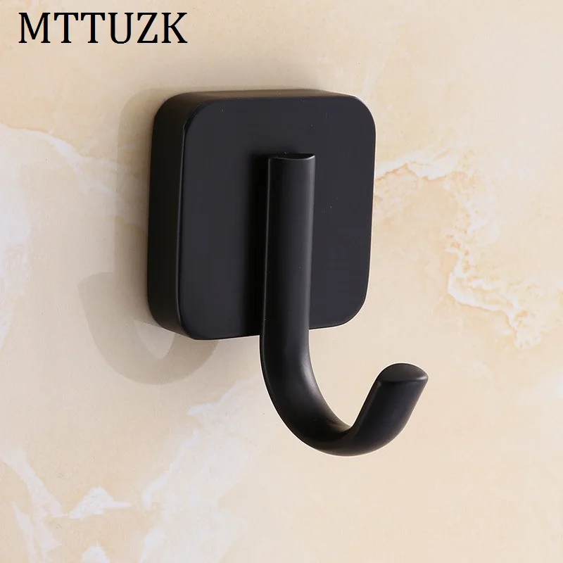 MTTUZK Black Square Robe hooks Clothes hooks Kitchen hooks living room