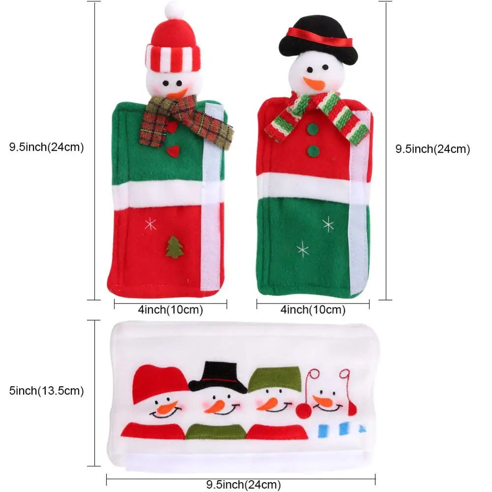 OurWarm 3 шт. микроволновая печь холодильник с одной ручкой Крышка 24x10 см Снеговик Кухня прибор перчатки новогоднее; рождественское Декор для дома - Цвет: 24x10cm