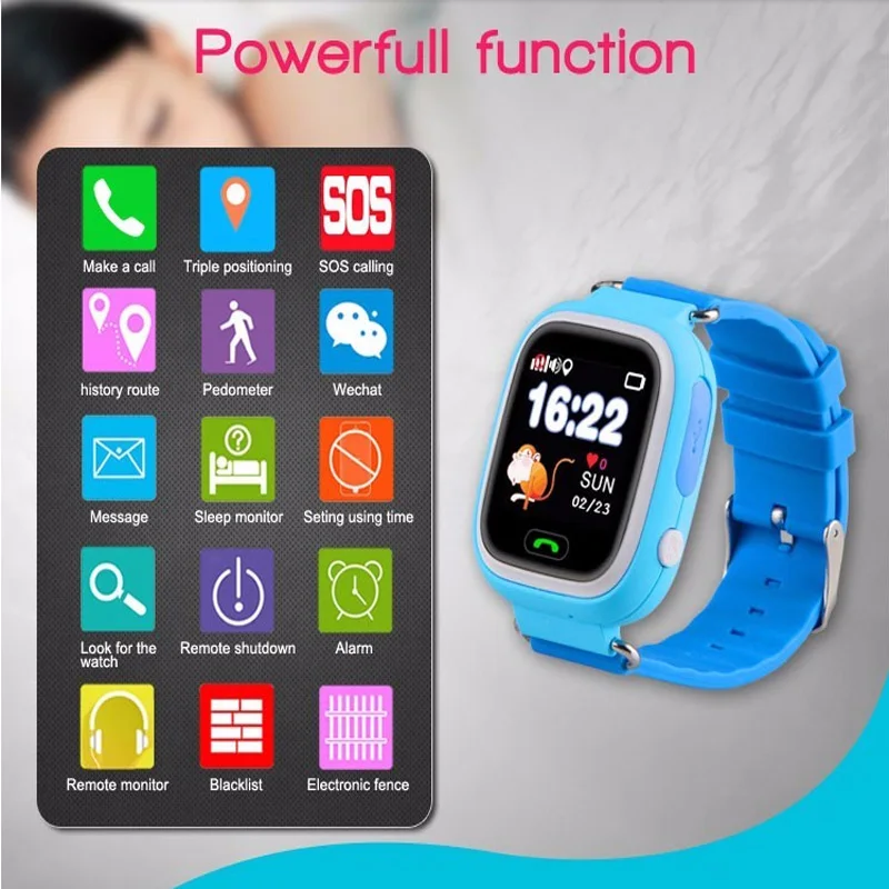 

GPS Q90 Smartwatch Touch Screen WIFI Positioning Children Smart Wrist Watch Locator PK Q50 Q60 Q80 for Kid Safe Anti-Lost