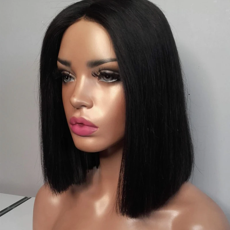 Волосы LUFFYHAIR короткие прямые полностью кружевные натуральные для женщин|Парик из