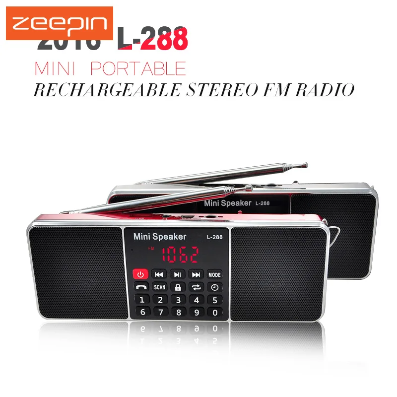 L 288 Мини Портативный fm радио динамик стерео музыкальный плеер с TFCard USB диск ЖК