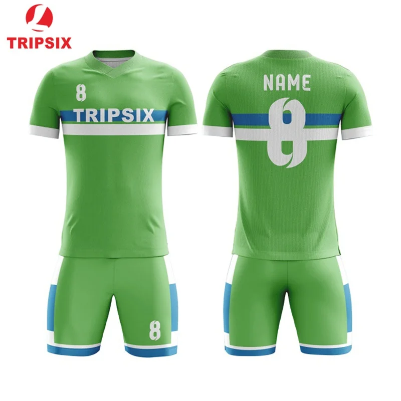 Light Green Sublimated V Neck Soccer 