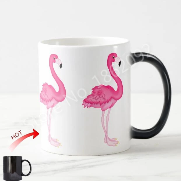 Creative Pink Flamingo Magic Mug Coffee Tea Cup Ceramic Creative Pink Flamingo Magic Mug Coffee Tea Cup Ceramic Heat Color Change Mugs Modern Lady Coworker Gifts 11oz In From Home Garden