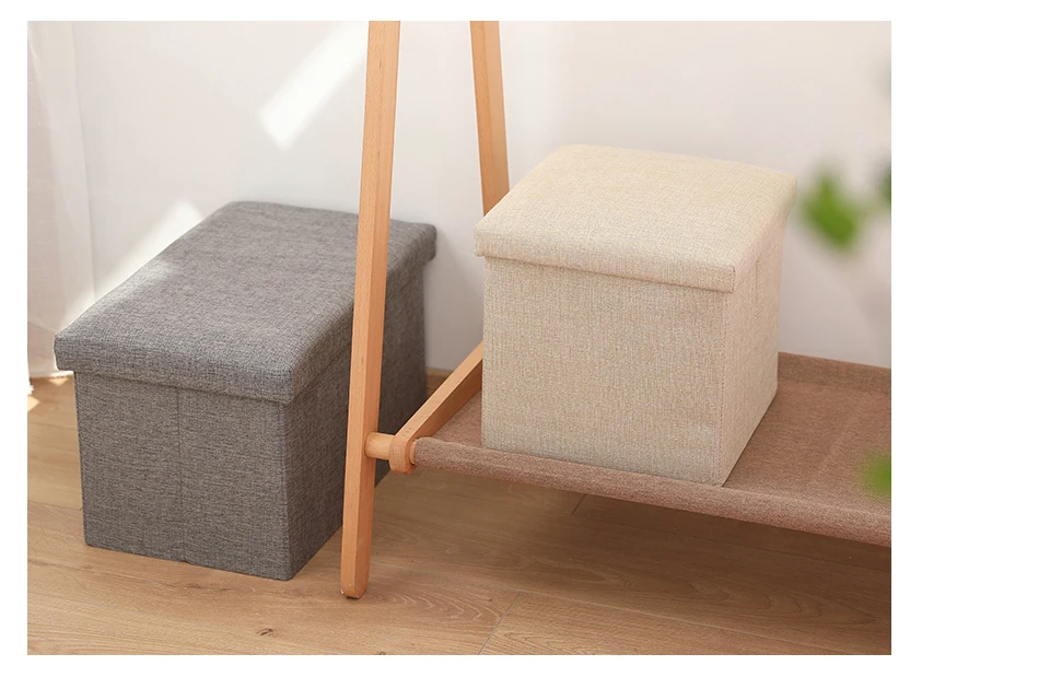 Folding Storage Stool Chairs Fitting Room Stool Multifunctional Chair Storage Box Cloest Tea Table Coffee Table Sofa Stool