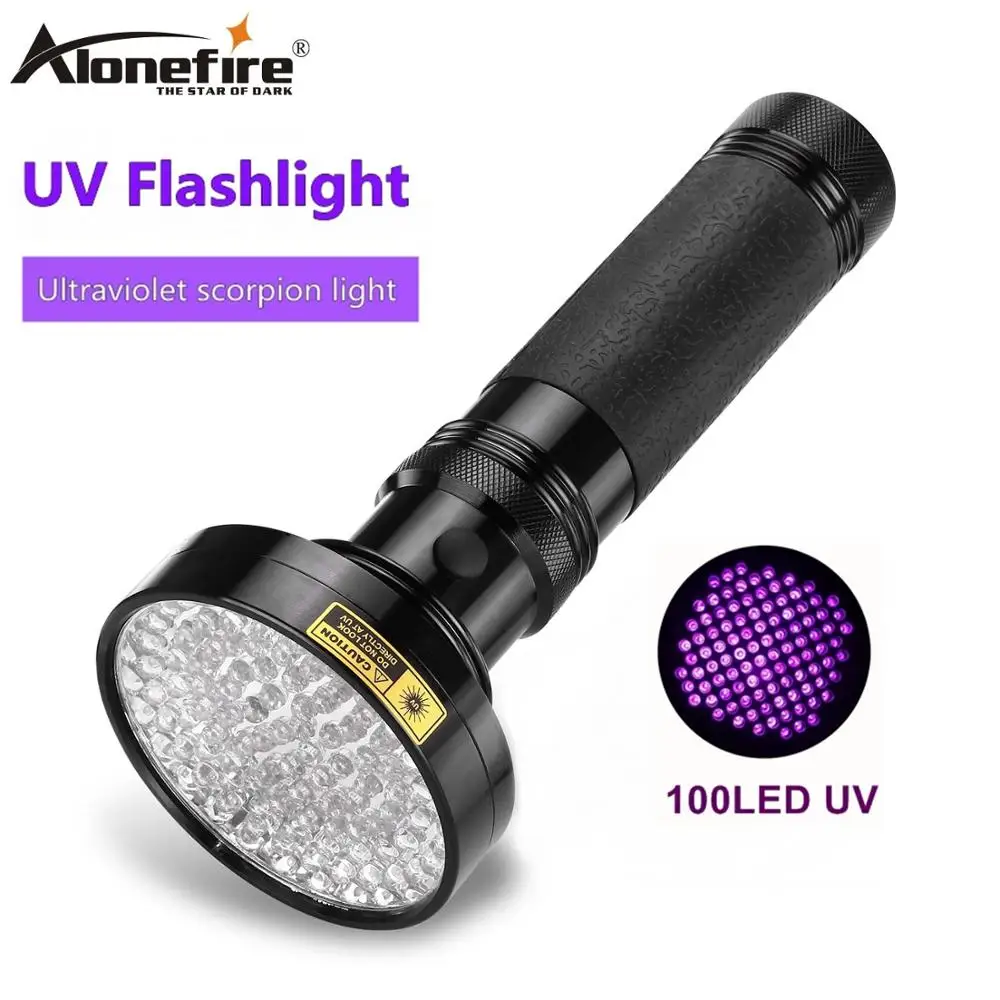 ALONEFIRE 100 LED 18W UV Light 395nm Flashlight Ultra violet