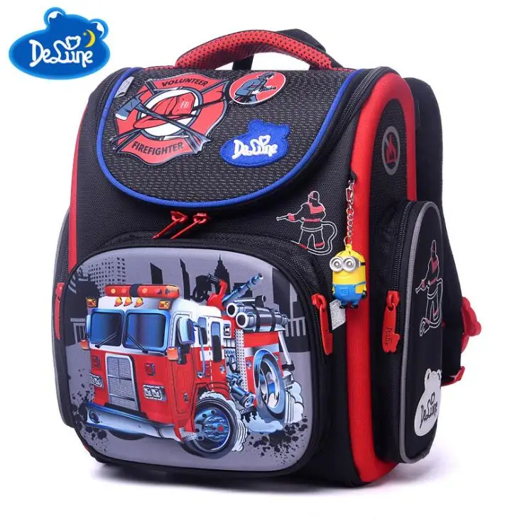 

Delune Brand Primary Grade 1-3 Kids 3D Cartoon School bags Children Orthopedic Ergonomic Design School Backpack Boys School Bags