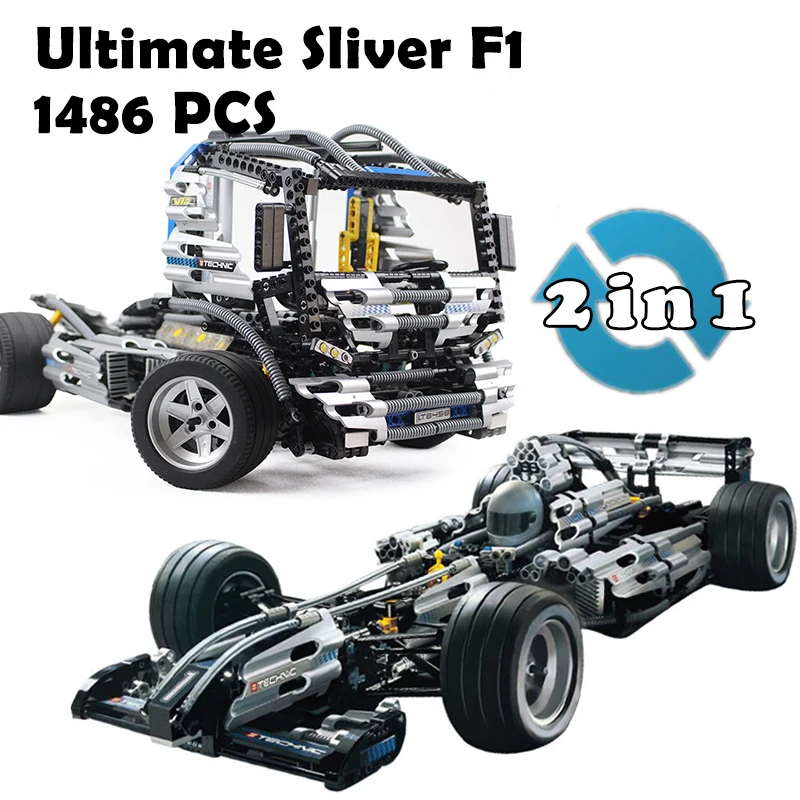 

Model Building Blocks Compatible with lego Race The Ultimate Sliver Champion F1 Racing 8458 Educational Toys For Children