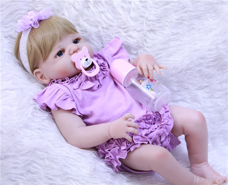 

Bebes reborn full silicone reborn baby dolls 23" NPK fashion Victoria girl babies alive bonecas child play house toy bonecas