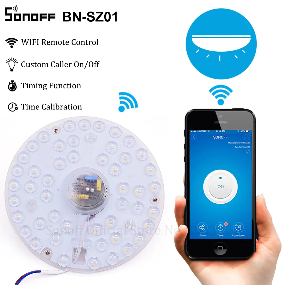 Sonoff Wi-Fi потолочный светильник 18 Вт холодный белый 6500 К Беспроводной Умный дом App