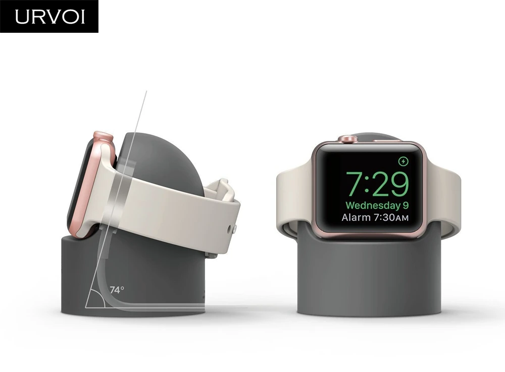 Держатель URVOI для apple watch, тумбочка для iwatch watchOS 5, держатель для ремонта, ПК, домашняя зарядная док-станция, круглая силиконовая