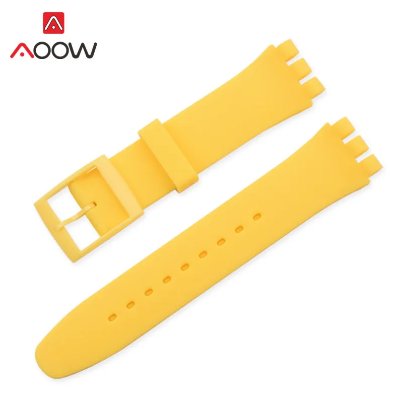 Vibrant Silicone Watchband - Colorful Rubber Bracelet Strap in Pink and Black