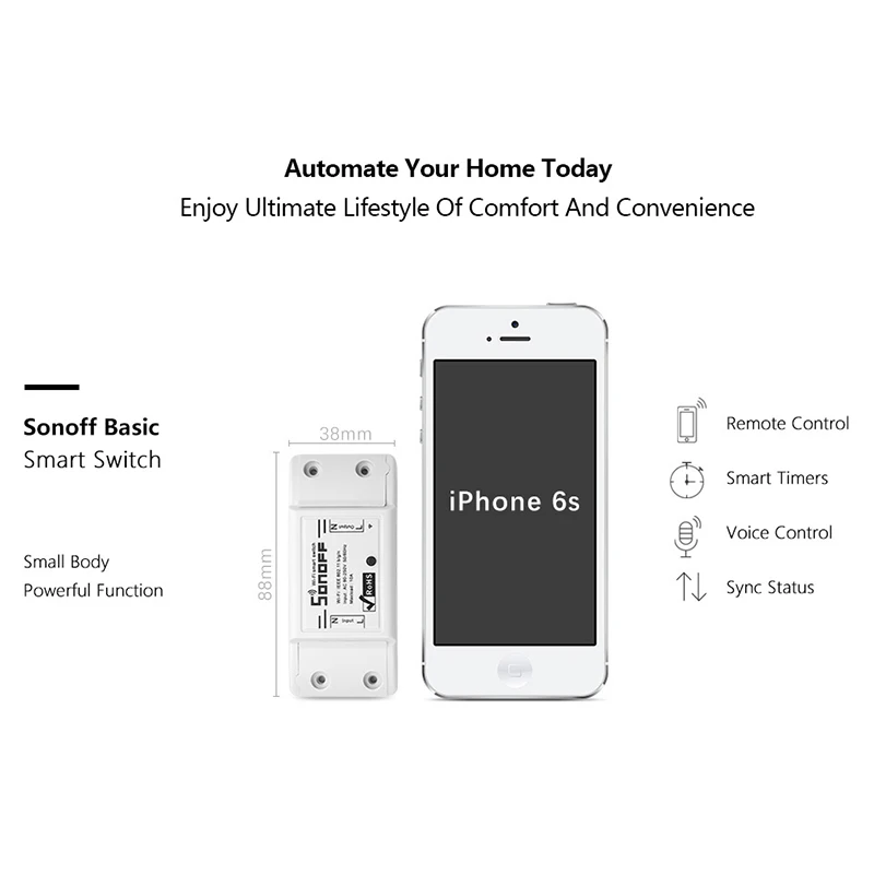  Sonoff Basic R2 WiFi Wireless Smart Remote ON/OFF Timing DIY Module Switch For MQTT COAP iOS Androi - 4000171790814
