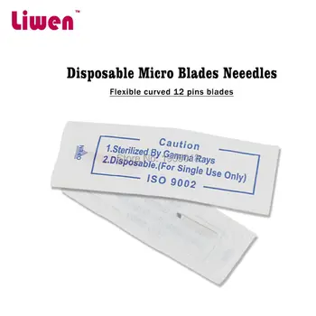 

3D microblading pen needles free ship Cheap 500pcs/lot 250pcs 12pin and 14pins disposable Embroidery makeup eyebrow needle