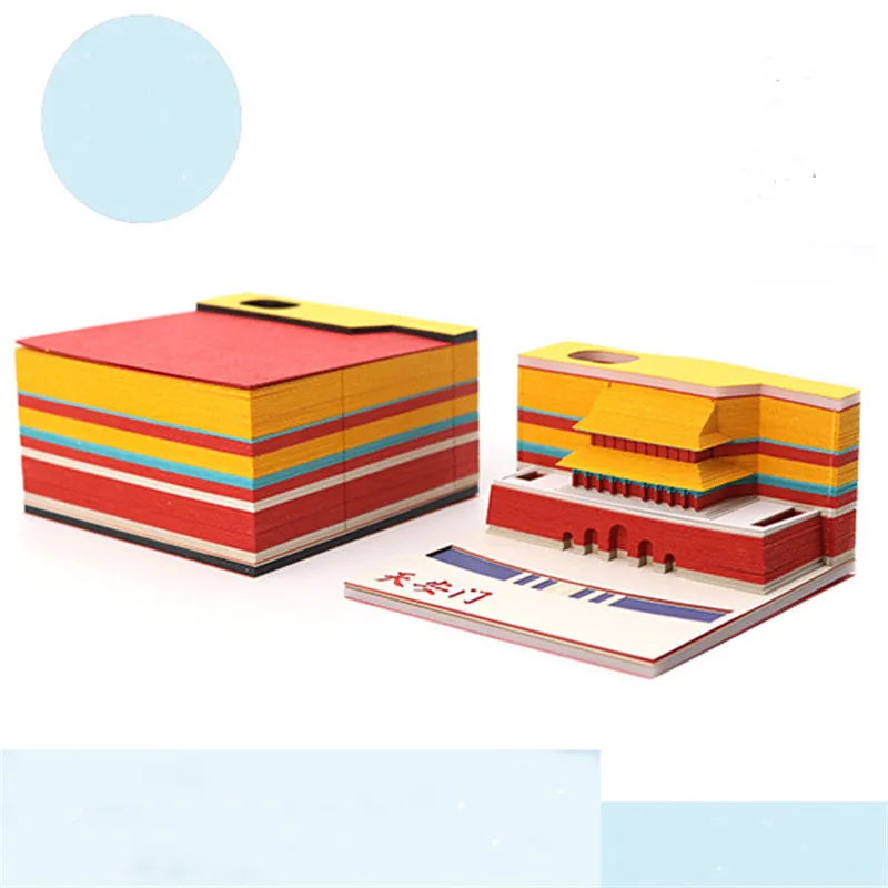 

Tiananmen 3D Notes Paper Model Notebook Net Red Stereo Refrigerator Stickers World Architectural Culture Model Desk Decoration