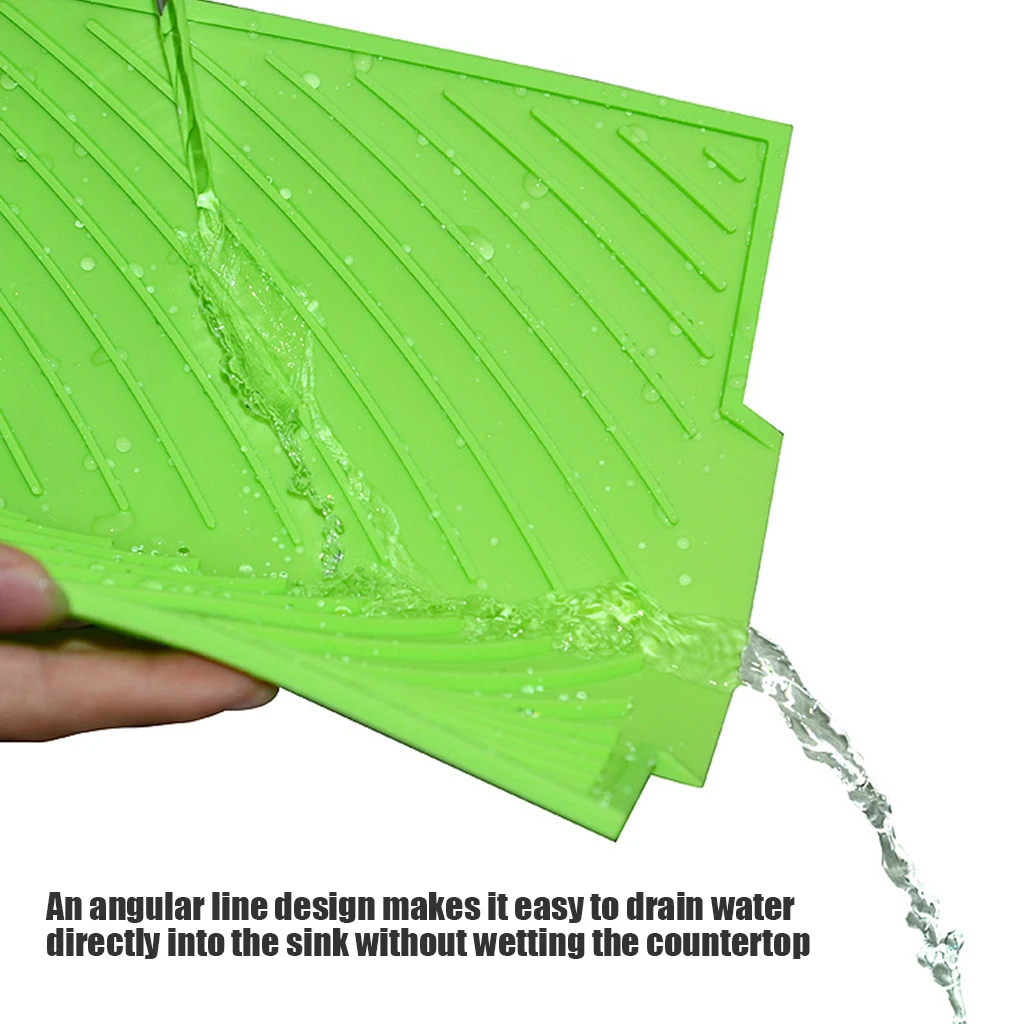  Silicone Dish Drying Mat Premium Square Heat Resistant Cushion Pad Table Mat Self-Draining Drying M