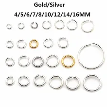 Gold Silver Link Loop 3 4 5 6 7 8 10 12 14 16 mm Open