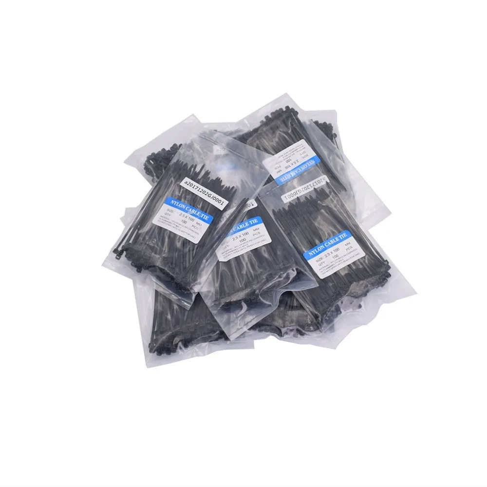 1000pcs 100mm Small Nylon Cable Tie Width 2.5mm Self Locking 4&quot Plastic Wire Zip Ties UV Resistant Black White | Обустройство