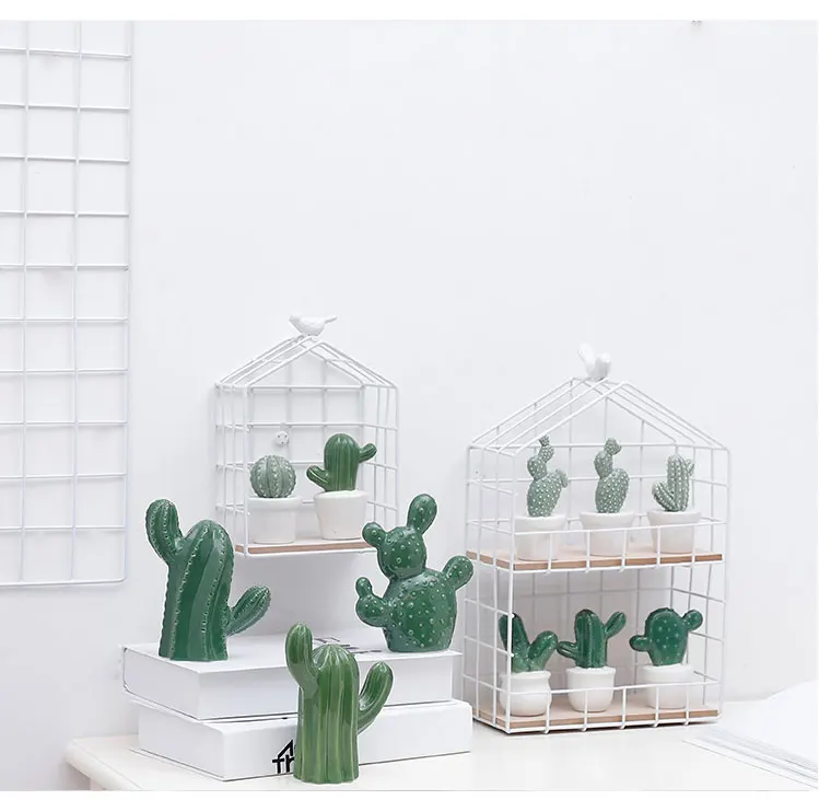 Креативные керамические фигурки кактуса, орнаменты, скандинавские кактусы, миниатюрное моделирование, растение, ремесло, домашний офис, настольный декор, подарки