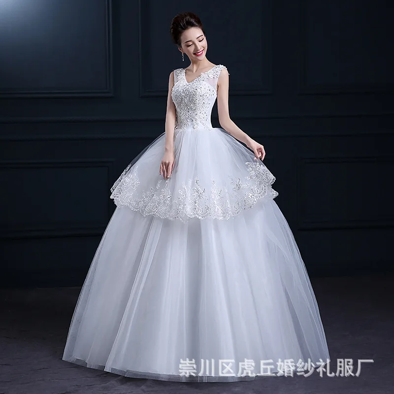 

White Gorgeous Ball Gown Wedding Dress With Lace Vestido De Novia Princesa Vintage Wedding Dresses Real Image Bridal Gown
