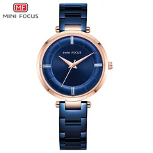 MINI FOCUS Women's Stainless Steel Dress Watches Simple Luxury Quartz Wristwatch for Lady Woman Relogios Femininos 0235Blue rose MINI FOCUS Women's Stainless Steel Dress Watches Simple Luxury Quartz Wristwatch for Lady Woman Relogios Femininos 0235Blue rose