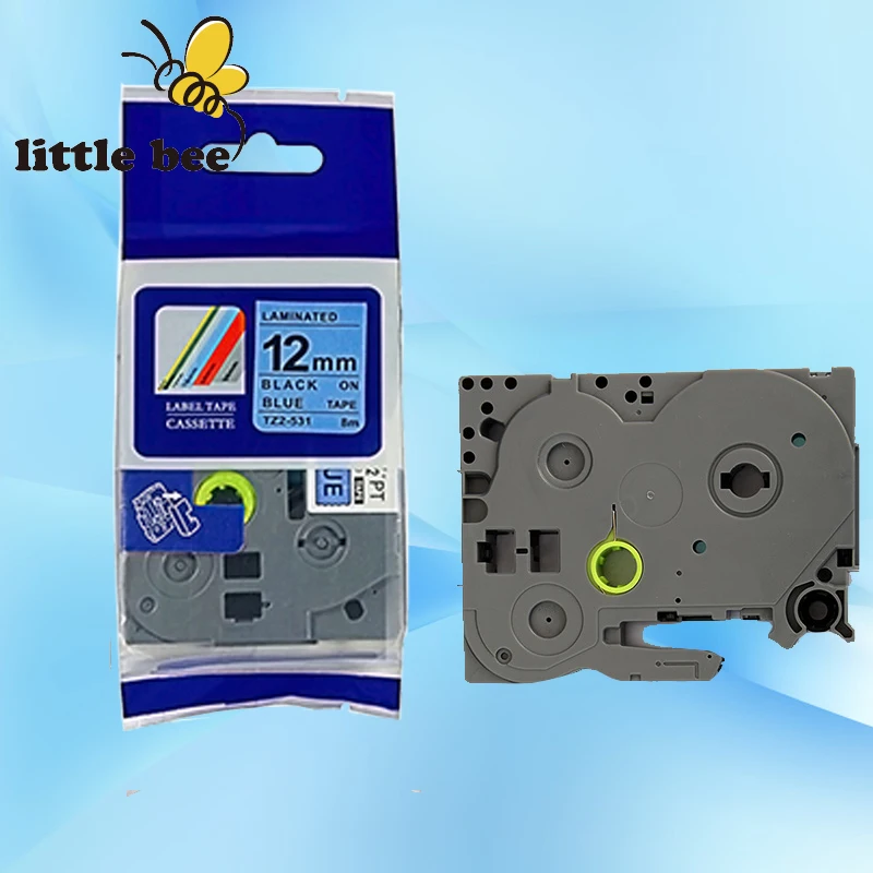 Совместимость с TZ label tze tz Tze531 tz531 531 12 мм * 8 м черный на голубом Tze P touch maker|label maker