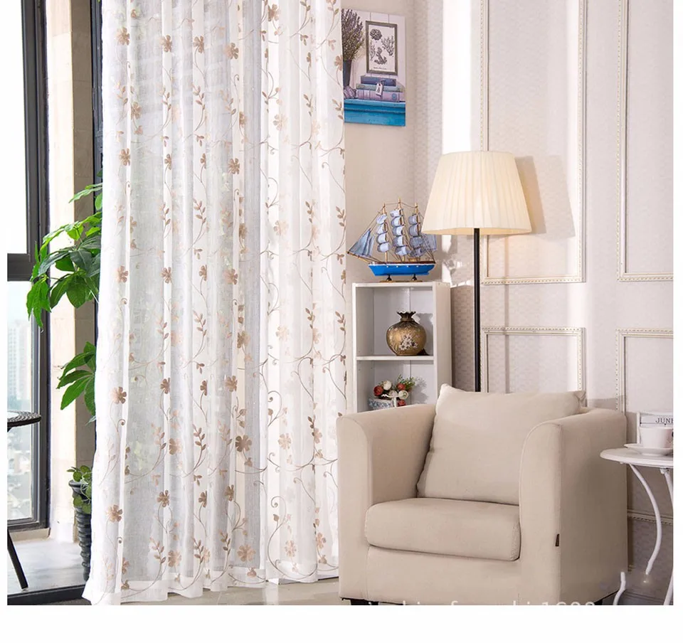 Korean White Embroidered Voile Curtains For Bedroom Window Curtain Living Room Sheer Curtains White Blinds Custom Made9