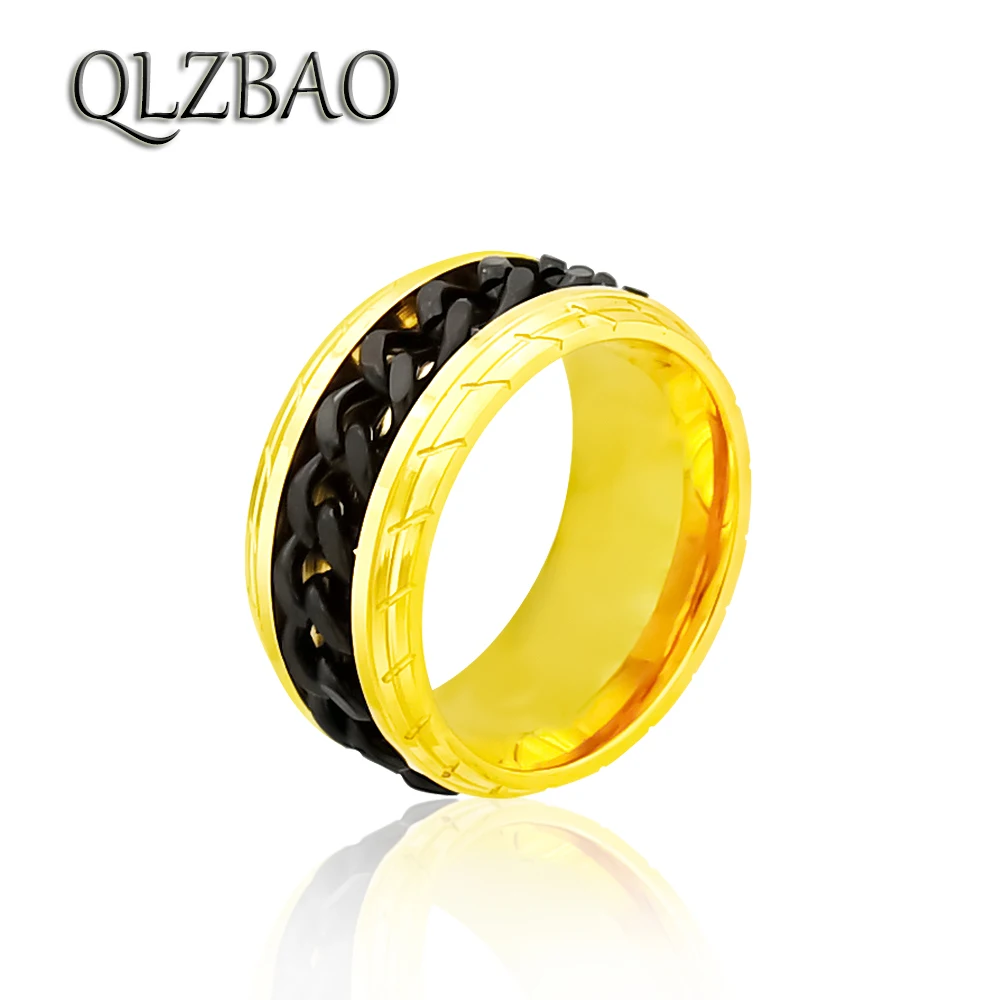 QLZBAO Titanium Steel Fashion Classic Luxury Famous Brand Rotatable Chain Love Ring For Women/Men Lovers Jewelry Gift Wholesale | Украшения