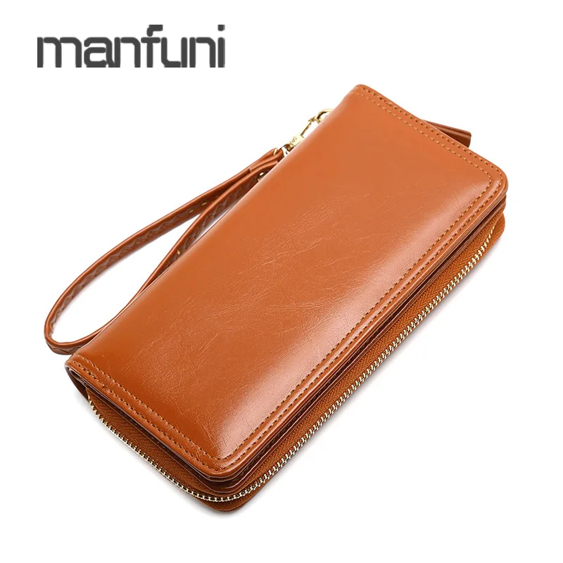 

Wallet Women Leather Long Purse Portefeuille Femme Wallet For Credit Cards Ladies Purses Wristlets Woman Vintage Portemonnee
