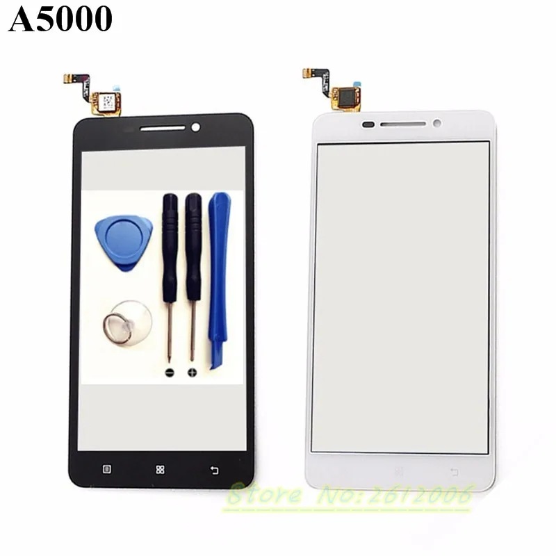 New Touch screen for Lenovo A5000 cell phone sensor touch screen digitizer with glass with Logo