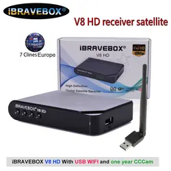 IBRAVEBOX V8 HD телеприставка для цифрового ТВ ресивера спутникового 1080 P поддержка 7 Клинок Испания арабский PowerVu, DRE & Biss ключ usb wifi
