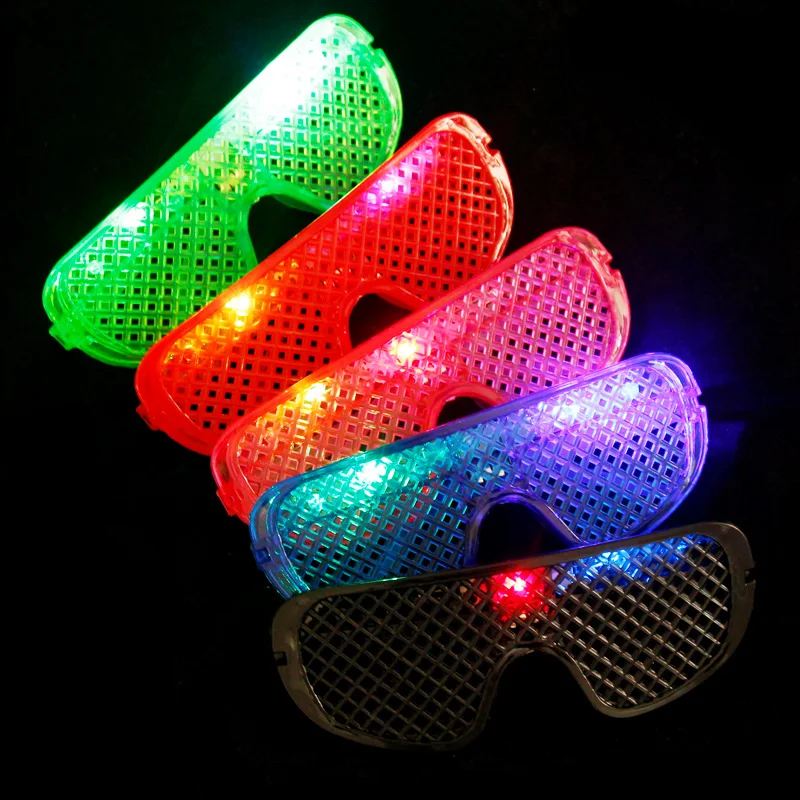

3pcs / Luminous mesh glasses dance party concert bar supplies props luminous LED decorative fluorescent glasses free shipping