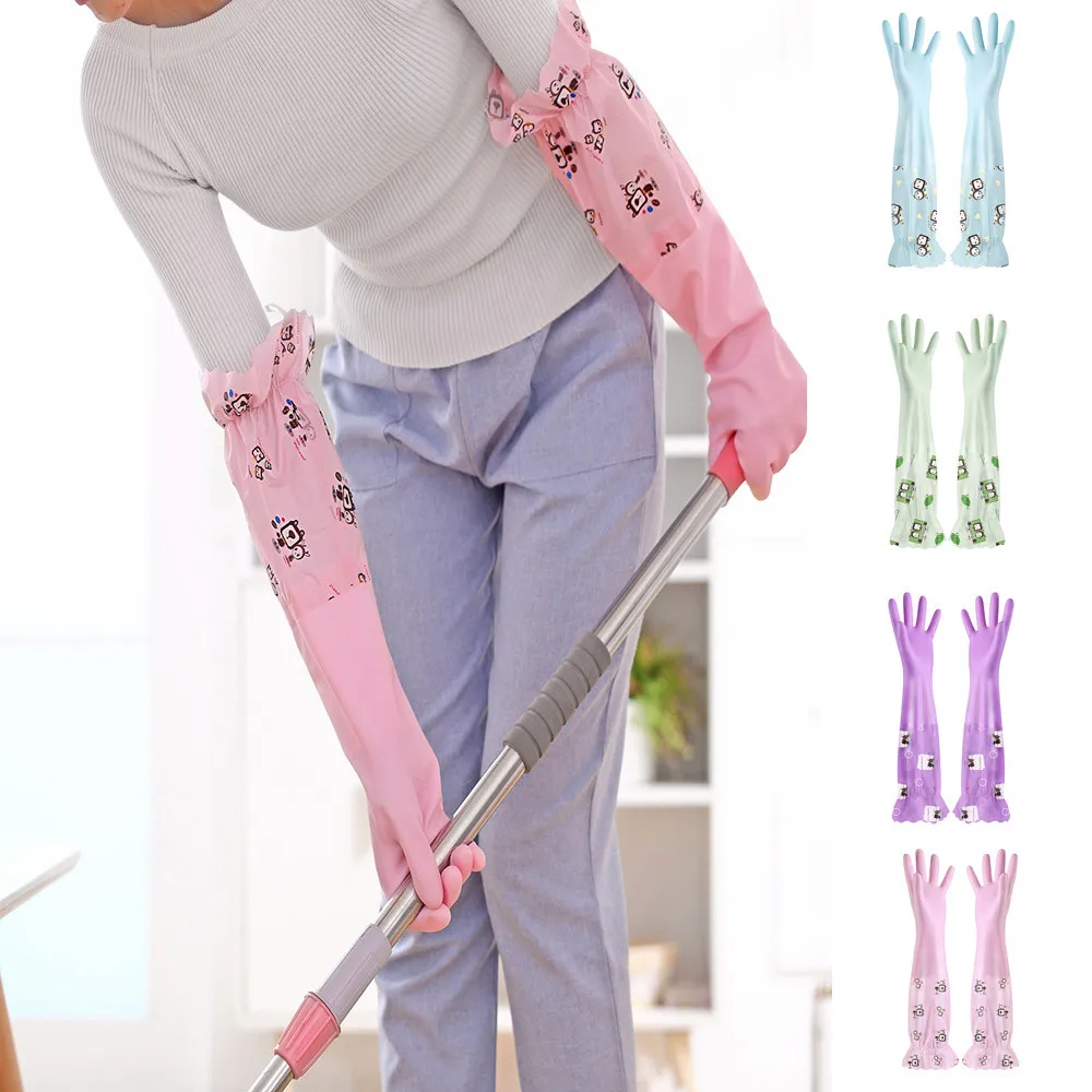 Waterproof Velvet Gloves Wash Dishes Dishwashing House Cleaning Warm