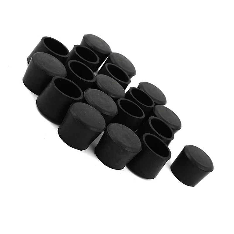24 Pieces 25mm Black Round Rubber Leg Foot Lid Holder for Furniture Chairs Table Leg to Protect Chairs Table Leg from friction
