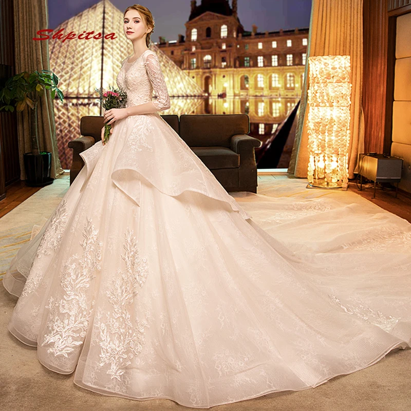 長袖レースのウェディングドレストルコ A ラインプラスサイズの花嫁ブライダル Weding 除草ドレスのウェディングドレス 19 ウェディングドレス Aliexpress