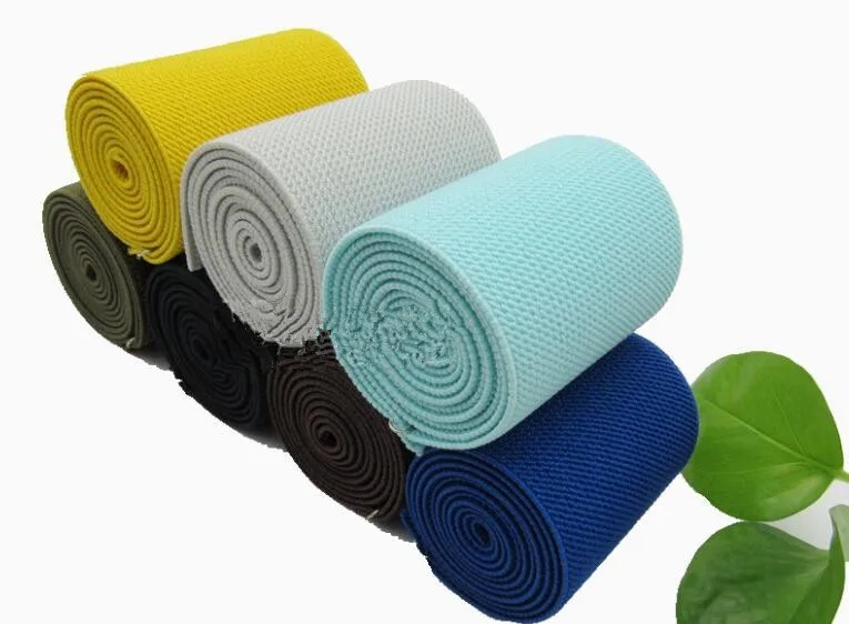 1m/roll Thick Elastic Band 75mm Wide Multi-color Flat Fold Over