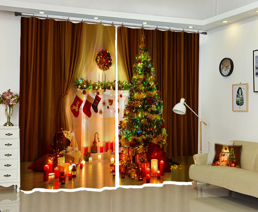 Роскошные 3D шторы на Рождество, для дома, декоративные, для гостиной, спальни, шторы, для салона, rideaux gordijnen, на стену отеля